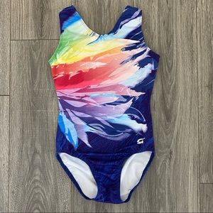 gk rainbow adult small leotard
